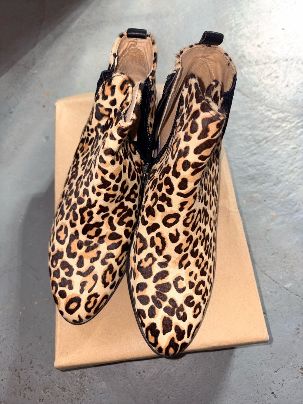 Dr. Scholl's Leopard Print Ankle Booties in Tan and Black